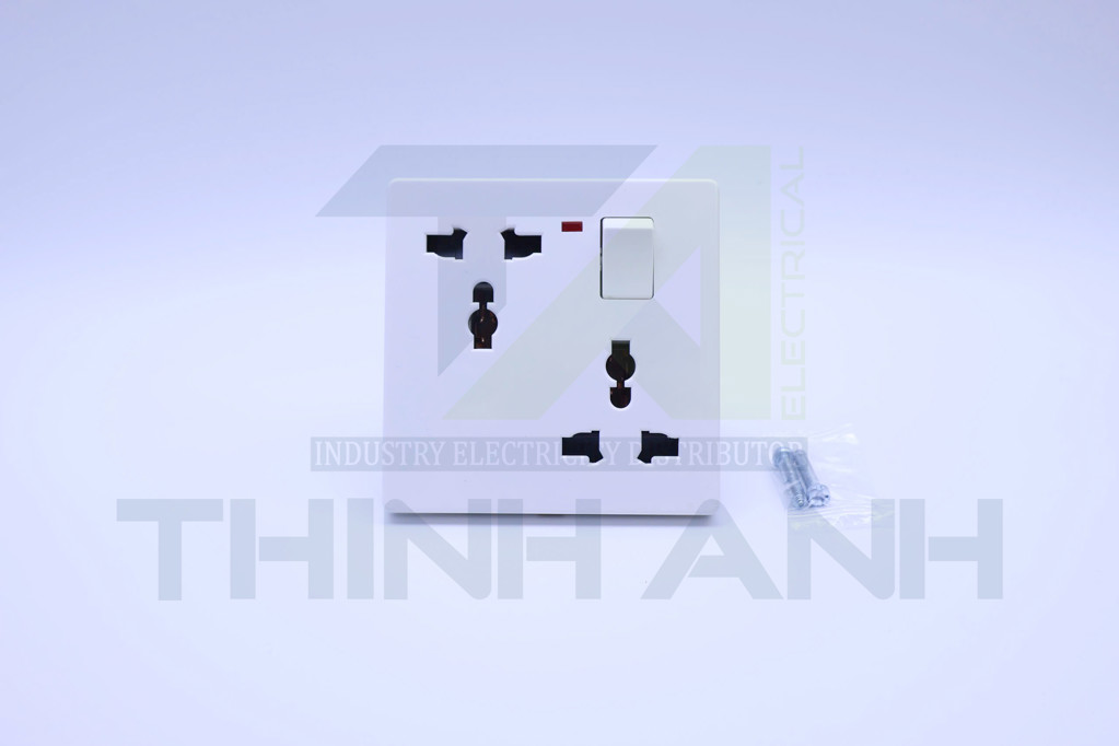 Ổ cắm 6 chấu đa năng kèm công tắc 86x86