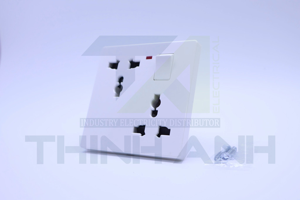 Ổ cắm 6 chấu đa năng kèm công tắc 86x86