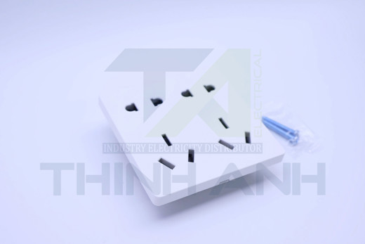 Ổ cắm 10 chấu (2 ổ 2 chấu tròn+ 2 ổ 3 chấu chéo) 86x86