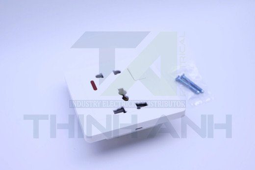 Ổ cắm 2 chấu tròn 3 chấu đa năng kèm công tắc+ đèn báo MarcLichte