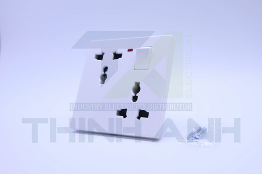 Ổ cắm 6 chấu đa năng kèm công tắc 86x86