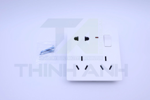 Ổ cắm 8 chấu (2 chấu tròn + 3 chấu chéo + 3 chấu chéo) kèm CT + đèn báo